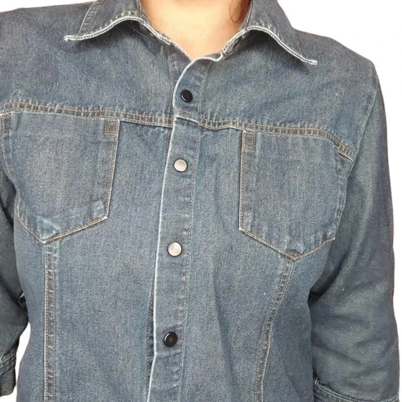 Willi Smith Womens Shacket Blouse Button Up Size Large - Picture 7 of 15